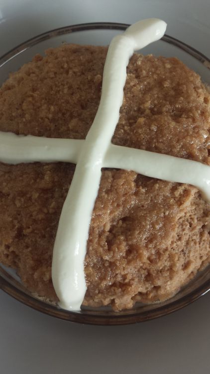 Microwave Hot Cross Bun in a Mug