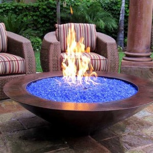 Gas Fire-pit with Fireglass