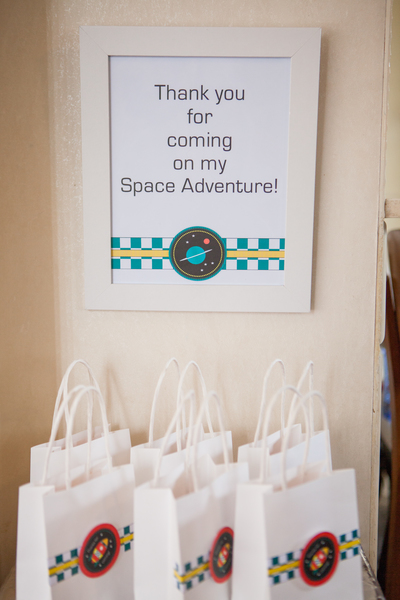 Kids space rocket party favours