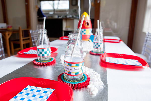 Kids Space Rocket Party Table Setting