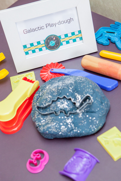 Kids space rocket party game galactic play-dough