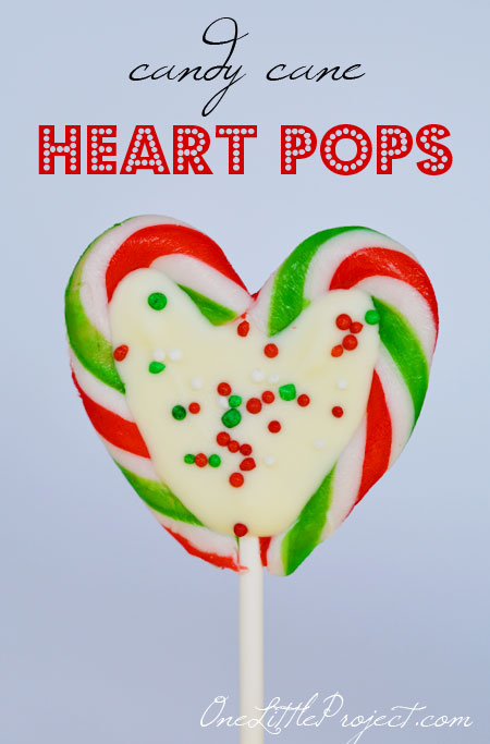 Candy cane heart pops