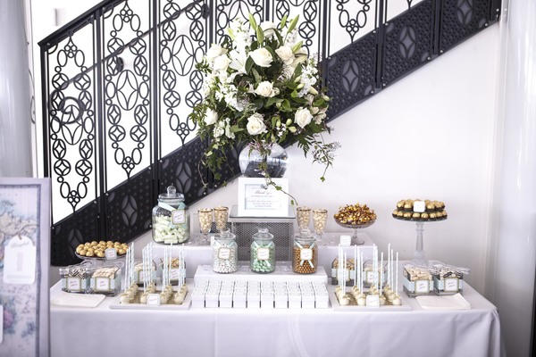 Lolly Buffet in gold mint and white - buffet layout