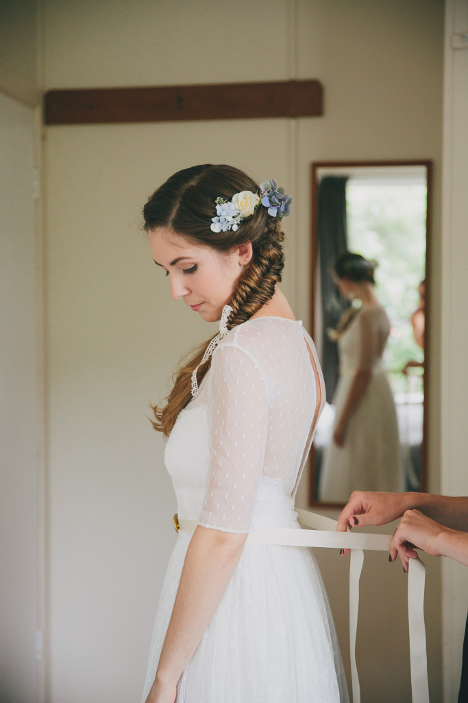 Bride getting ready