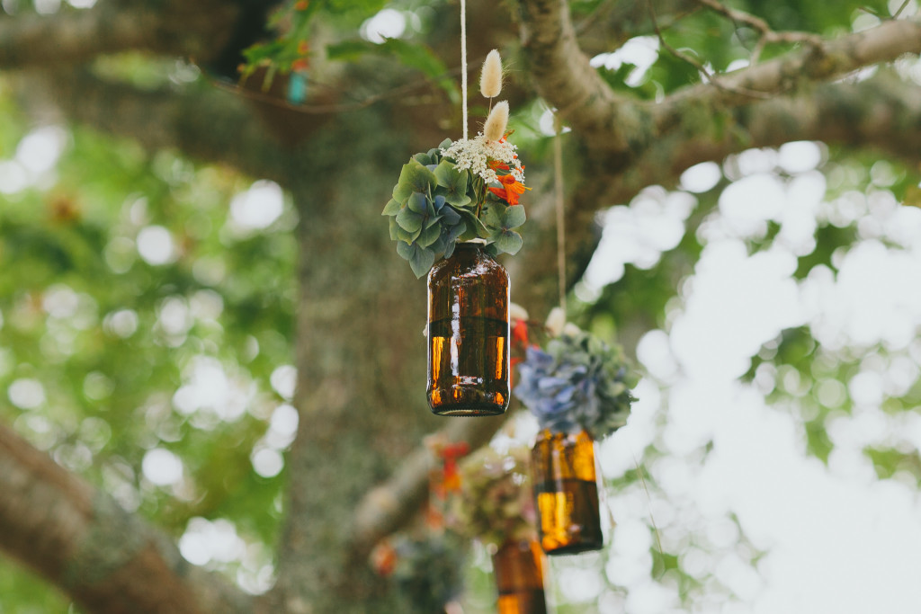 Hanging floral arrangements