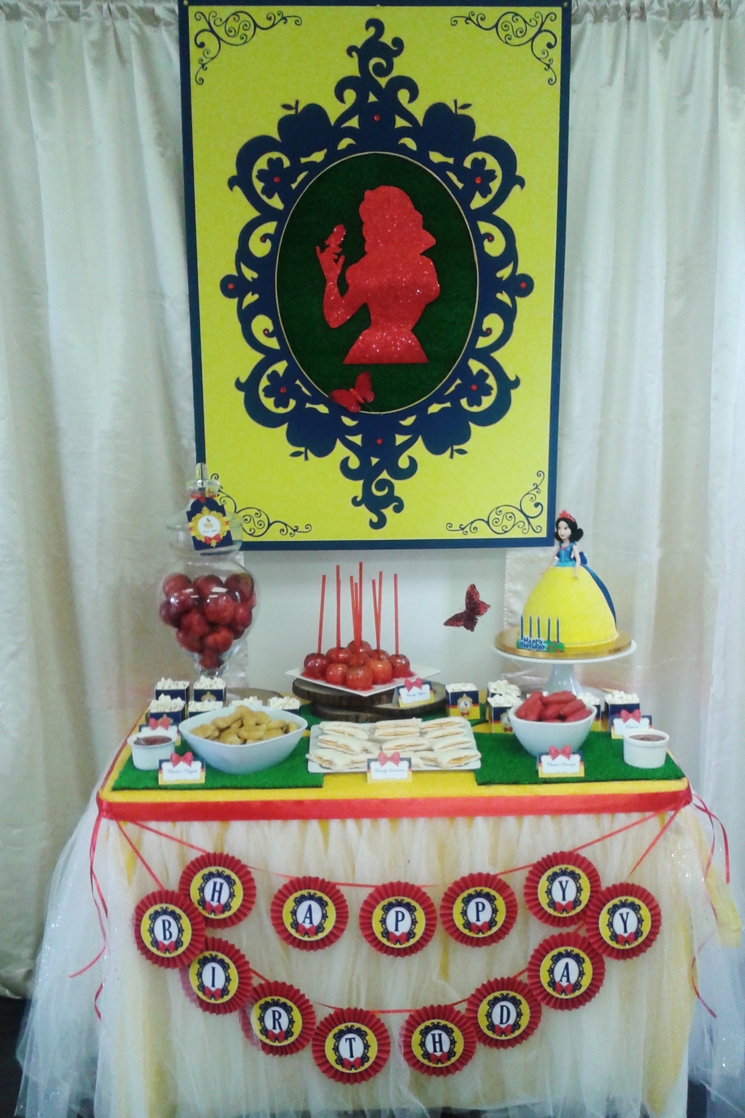 Buffet Table for Snow White party