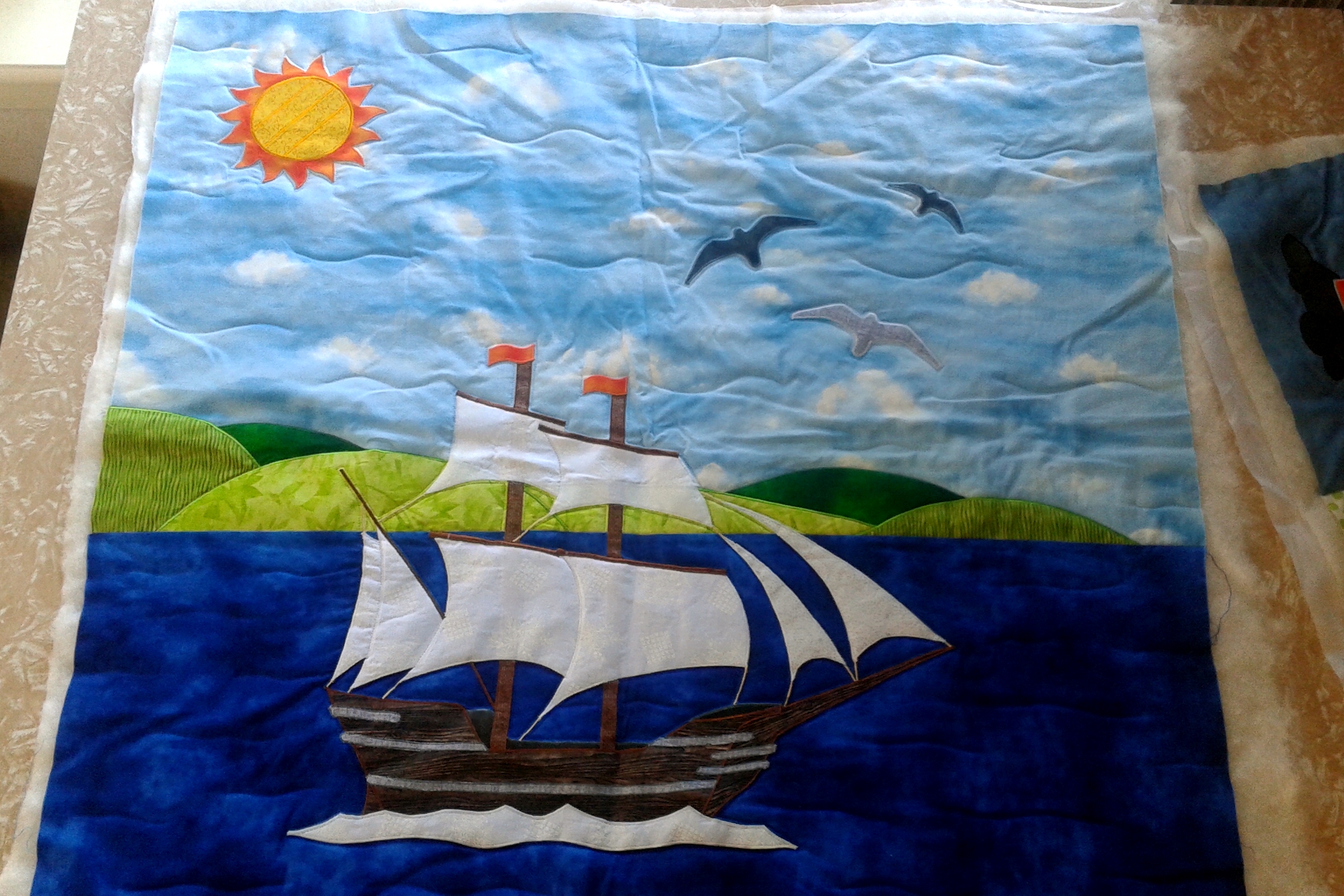 Centre panel on Nautical Quilt