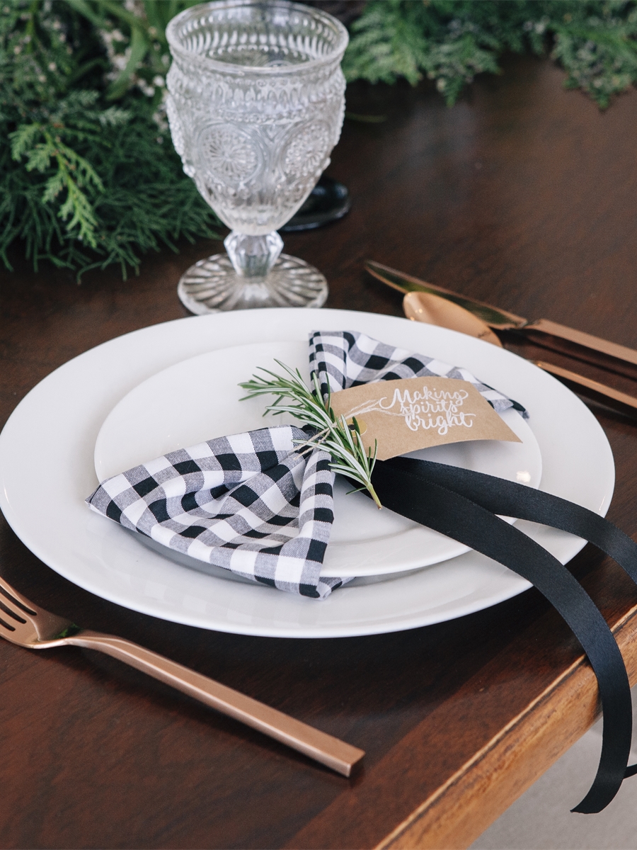 Black White Gingham Napkin