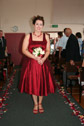 Bridesmaid walking down the aisle