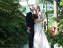 Bride and Groom in garden