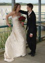 Bride and Groom on boardwalk